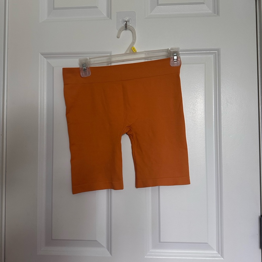 Intimately free people biker shorts size medium large orange / burnt orange